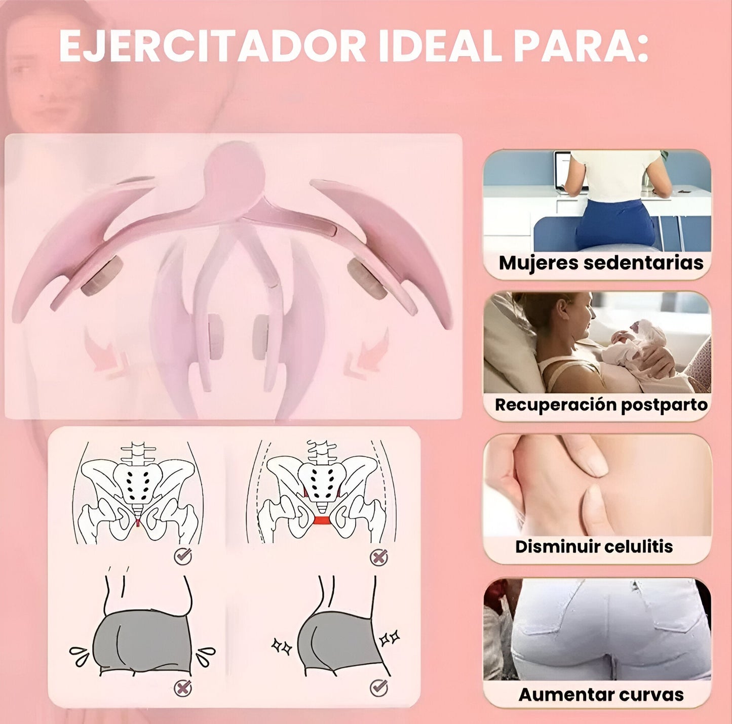 EJERCITADOR PÉLVICO Y MOLDEADOR DE GLÚTEOS 🔥🍑🔝